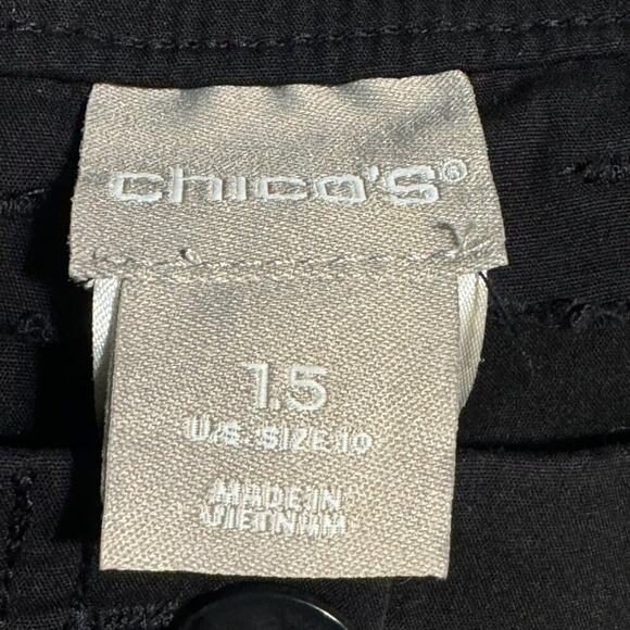 Chico's Capris Women's M/8 Cotton/Spandex Blend Lightweight Casual Staple Black - Picture 4 of 7